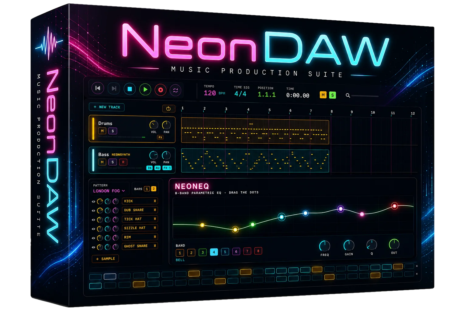 The NeonDAW music production suite