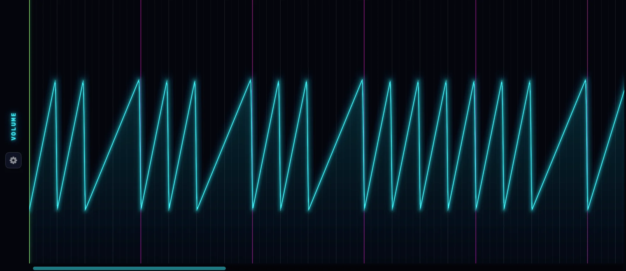 Automation lanes in NeonDAW — drawn parameter curves beneath a track